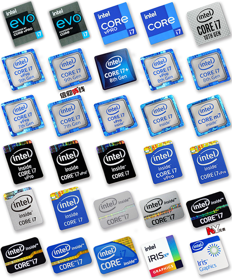Intel Cpu Core I7 - Stiker Label CPU Desktop Laptop Generasi