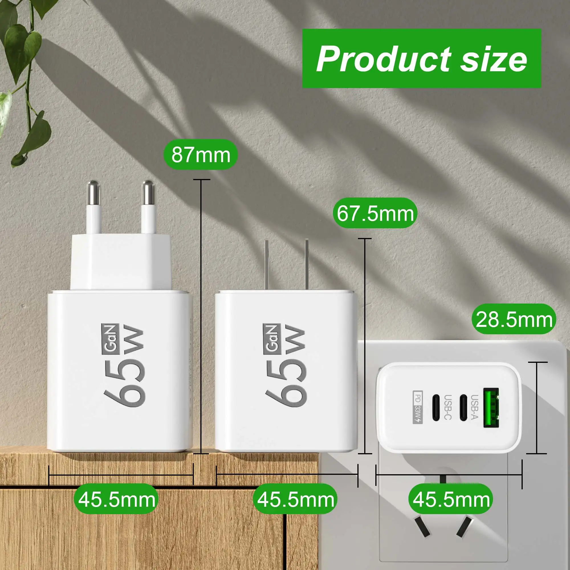 Pengisi Daya Dinding USB-C 3 P - Laptop Accessories Usb ulasan dan harga